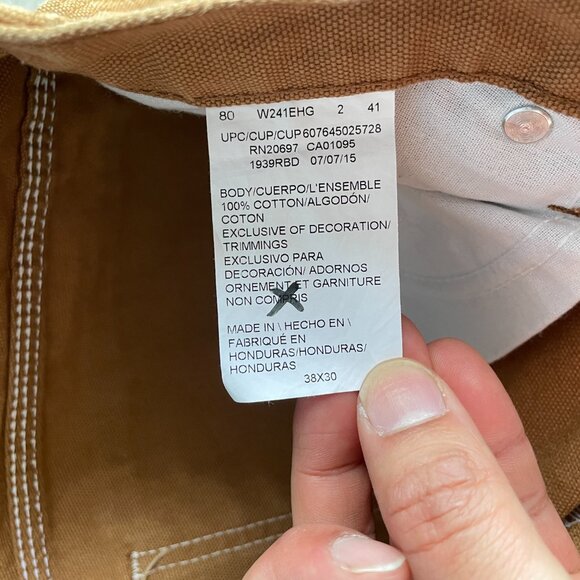 Dickies Carpenter Pants Dungaree Fit Size: 38x28 Tan Canvas Work - Picture 6 of 6